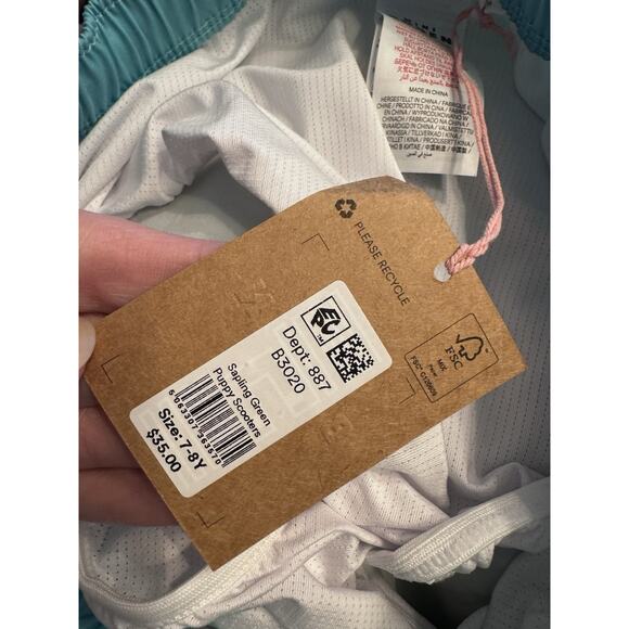 MINI BODEN Kids' Print Swim Trunks In Green Puppy Scooter Sz 7/8 NWT - Picture 5 of 11